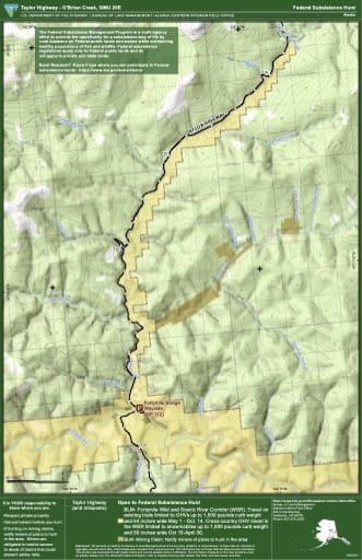map of GMU 20E - Taylor Hwy - O'Brien Creek