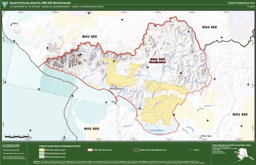 map of GMU 22D - Seward Peninsula, Musk Ox, GMU 22D West Remainder