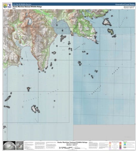 Map sheet AKM-134 for the Alaska Maritime National Wildlife Refuge (NWR) in Alaska. Published by U.S. Fish and Wildlife Service (USFWS).