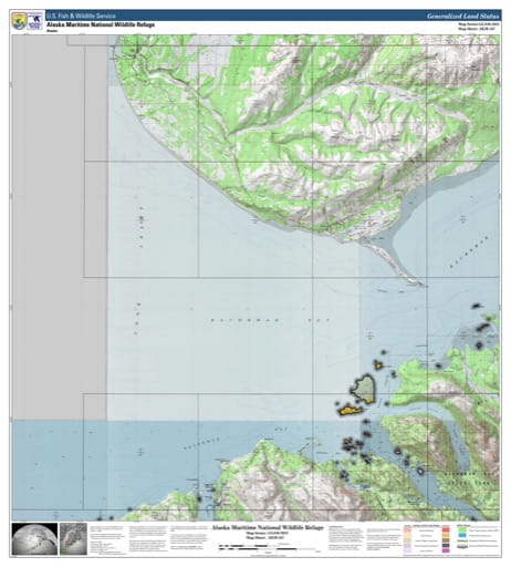 Map sheet AKM-167 for the Alaska Maritime National Wildlife Refuge (NWR) in Alaska. Published by U.S. Fish and Wildlife Service (USFWS).