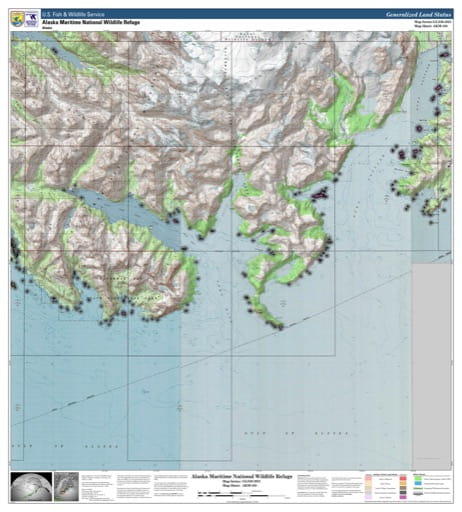 Map sheet AKM-168 for the Alaska Maritime National Wildlife Refuge (NWR) in Alaska. Published by U.S. Fish and Wildlife Service (USFWS).