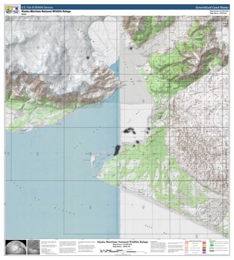 Map sheet AKM-180 for the Alaska Maritime National Wildlife Refuge (NWR) in Alaska. Published by U.S. Fish and Wildlife Service (USFWS).
