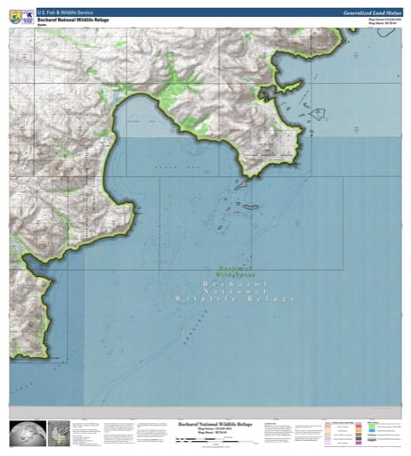 Map sheet BCH-08 for the Becharof National Wildlife Refuge (NWR) in Alaska. Published by U.S. Fish and Wildlife Service (USFWS).