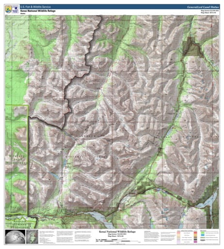 Map sheet KAN-06 for the Kenai National Wildlife Refuge (NWR) in Alaska. Published by U.S. Fish and Wildlife Service (USFWS).