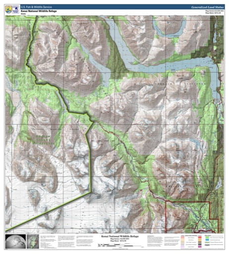 Map sheet KAN-09 for the Kenai National Wildlife Refuge (NWR) in Alaska. Published by U.S. Fish and Wildlife Service (USFWS).