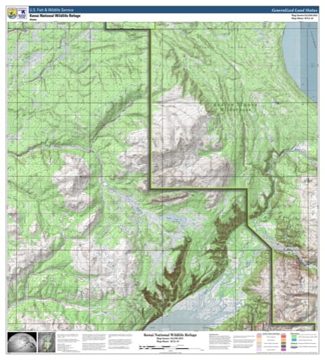 Map sheet KAN-10 for the Kenai National Wildlife Refuge (NWR) in Alaska. Published by U.S. Fish and Wildlife Service (USFWS).