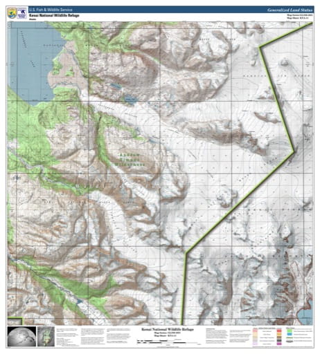 Map sheet KAN-11 for the Kenai National Wildlife Refuge (NWR) in Alaska. Published by U.S. Fish and Wildlife Service (USFWS).