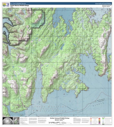 Map sheet KDK-03 for the Kodiak National Wildlife Refuge (NWR) in Alaska. Published by U.S. Fish and Wildlife Service (USFWS).