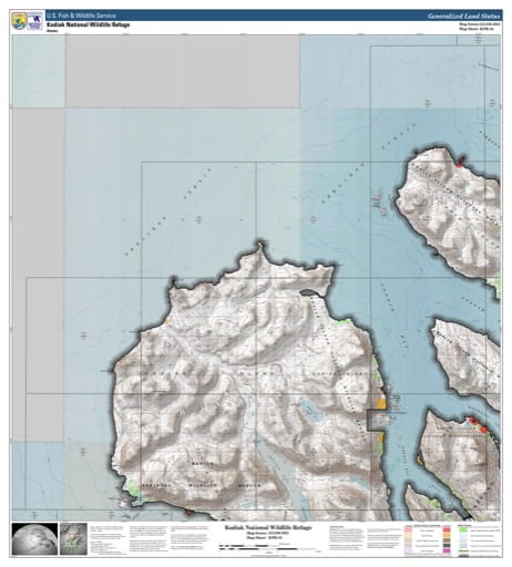 Map sheet KDK-04 for the Kodiak National Wildlife Refuge (NWR) in Alaska. Published by U.S. Fish and Wildlife Service (USFWS).