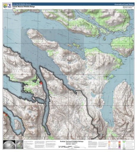 Map sheet KDK-05 for the Kodiak National Wildlife Refuge (NWR) in Alaska. Published by U.S. Fish and Wildlife Service (USFWS).
