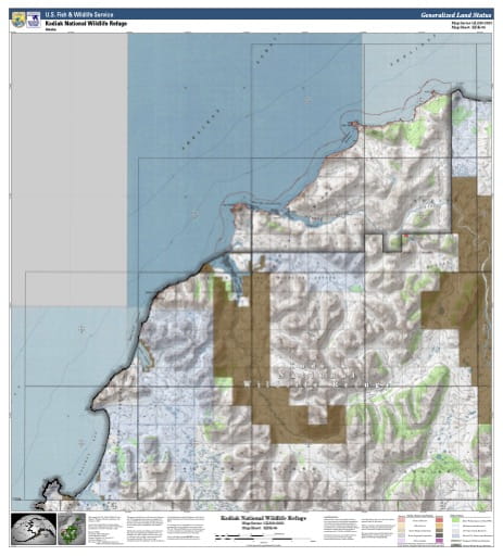 Map sheet KDK-06 for the Kodiak National Wildlife Refuge (NWR) in Alaska. Published by U.S. Fish and Wildlife Service (USFWS).