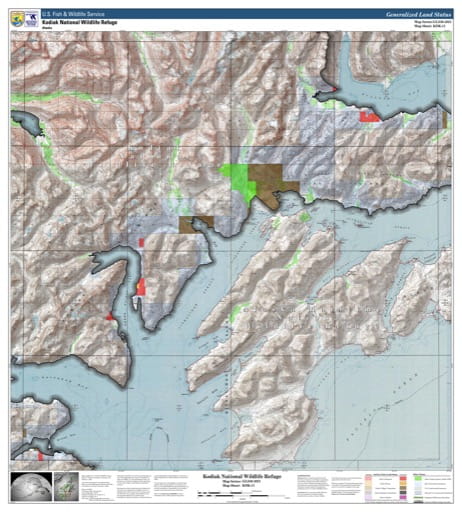 Map sheet KDK-11 for the Kodiak National Wildlife Refuge (NWR) in Alaska. Published by U.S. Fish and Wildlife Service (USFWS).