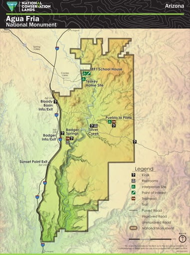 map of Agua Fria - Visitor Map