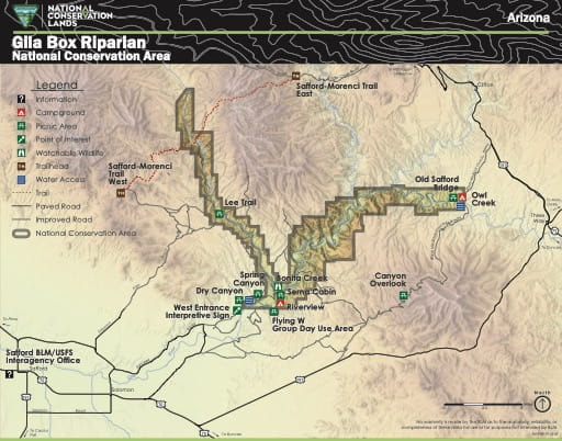 map of Gila Box Riparian - Visitor Map