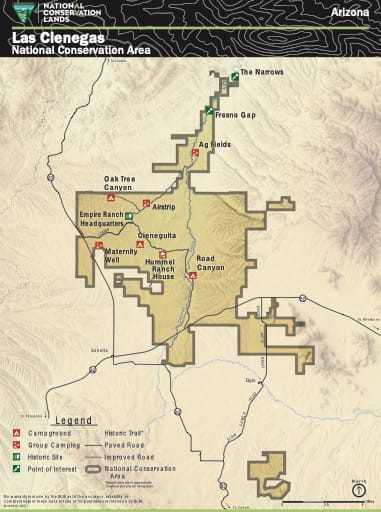 map of Las Cienegas - Visitor Map