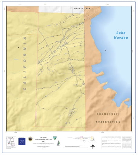 map of Lake Havasu Travel Management - Area 7
