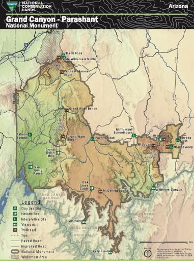 map of Grand Canyon Parashant - BLM Visitor Map