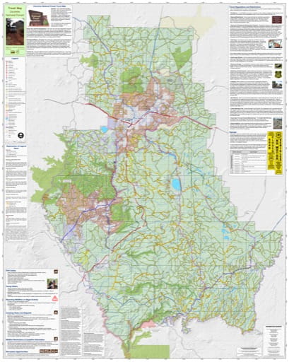 Motor Vehicle Travel Map (MVTM) of Coconino National Forest (NF) in Arizona. Published by the U.S. Forest Service (USFS).