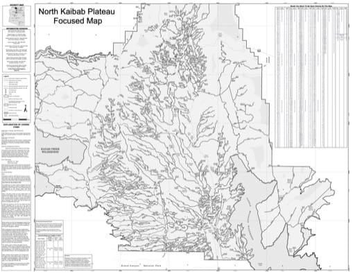 Motor Vehicle Use Map (MVUM) of the North Kaibab Plateau in Kaibab National Forest (NF) in Arizona. Published by the U.S. Forest Service (USFS).