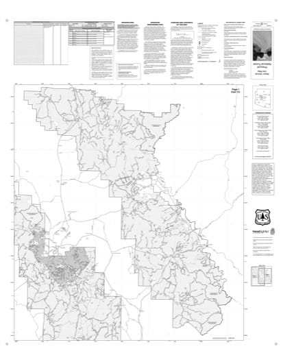 Motor Vehicle Use Map (MVUM) of the eastern part of Prescott National Forest (NF) in Arizona. Published by the U.S. Forest Service (USFS).