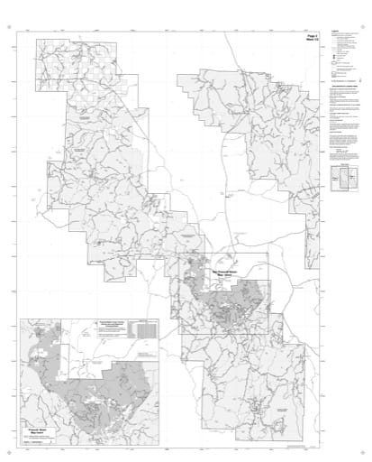 Motor Vehicle Use Map (MVUM) of the western part of Prescott National Forest (NF) in Arizona. Published by the U.S. Forest Service (USFS).