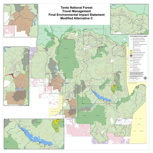 Motor Vehicle Use Map (MVUM) (Modified Alternative C) of Tonto National Forest (NF). Published by the U.S. Forest Service (USFS).