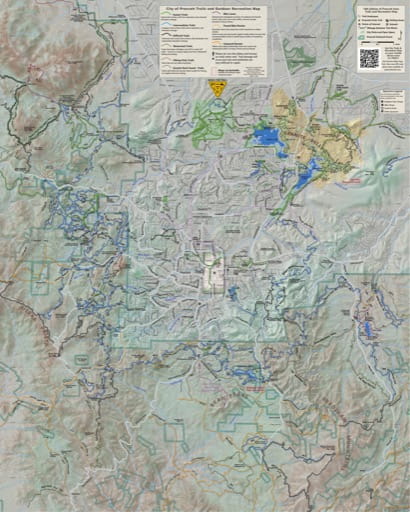 Outdoor Recreation Map of the City of Prescott in Arizona. Published by the City of Prescott.