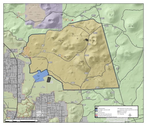 Map of Cinder Hills Off Highway Vehicle (OHV) Area in Coconino National Forest in Arizona. Published by the U.S. Forest Service (USFS).