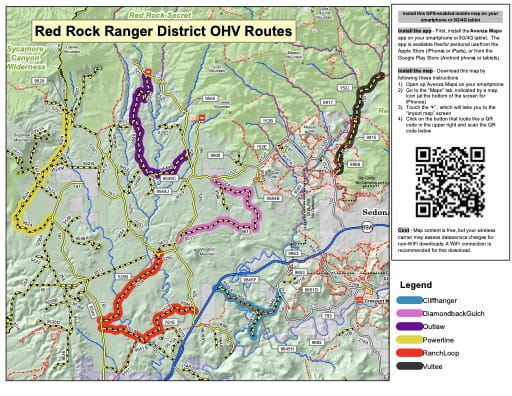 map of Sedona - Red Rock OHV
