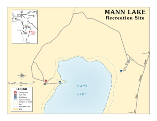 map of Mann Lake - Recreation Map