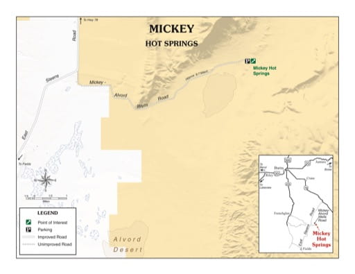 map of Mickey Hot Springs - Recreation Map