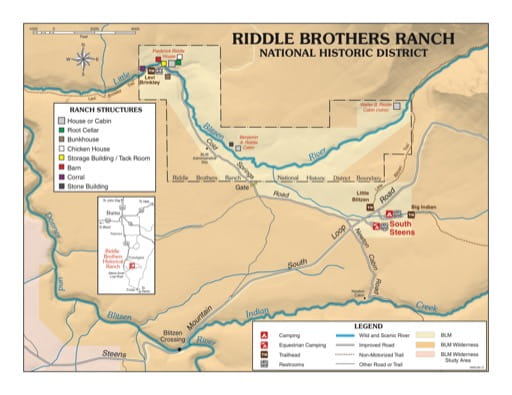 map of Riddle Brothers Ranch - Recreation Map