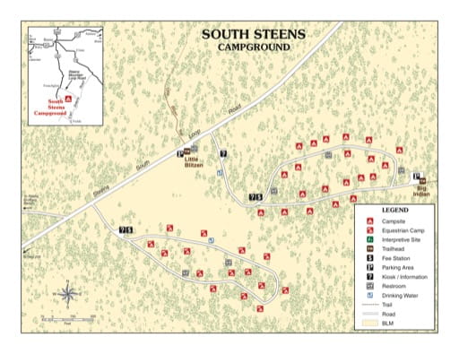 map of Steens Mountain Wilderness - South Steens Campground