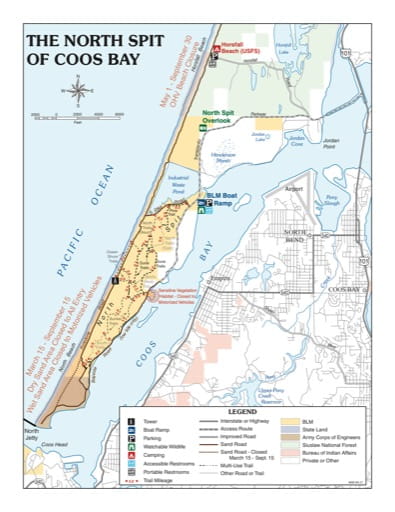 map of Coos Bay - North Spit of Coos Bay