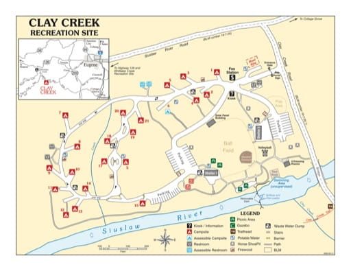 map of Clay Creek - Recreation Map