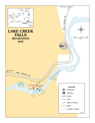 map of Lake Creek Falls - Recreation Map