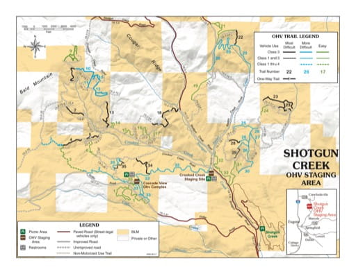 map of Shotgun Creek - OHV Trail System