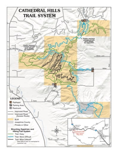 map of Cathedral Hills - Trail Map