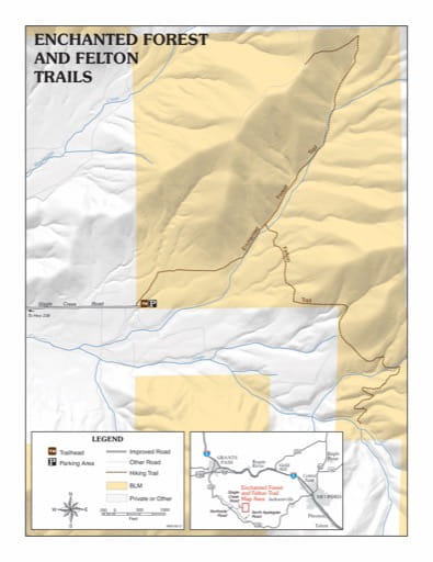 map of Enchanted Forest and Felton - Trail Map