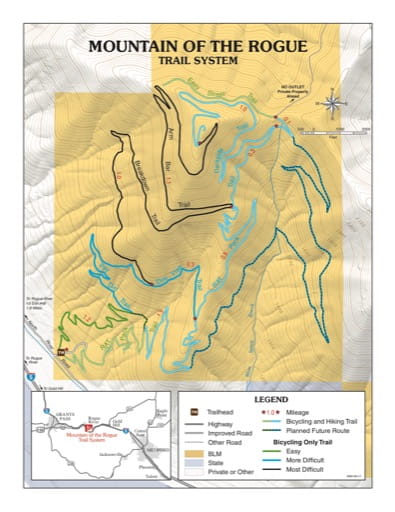 map of Mountain of the Rogue - Trail Map