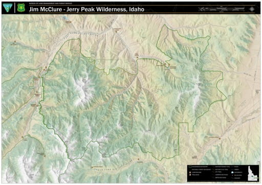 map of Jim McClure-Jerry Peak - Wilderness Map
