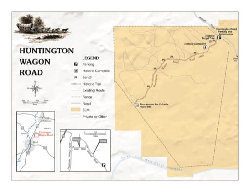 map of Huntington Wagon Road - Trail Map