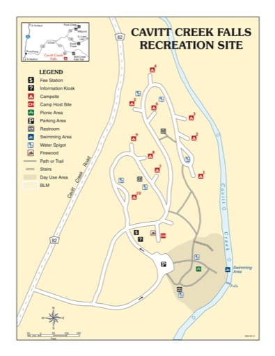 map of Cavit Creek Falls - Recreation Map