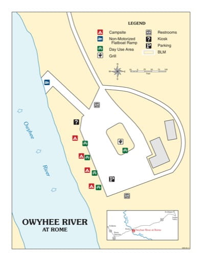 map of Owyhee River at Rome - Recreation Map