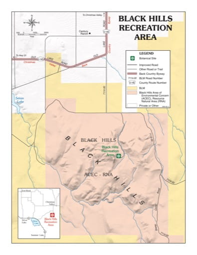 map of Black Hills - Recreation Map