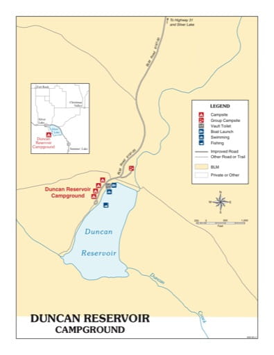 map of Duncan Reservoir - Recreation Map