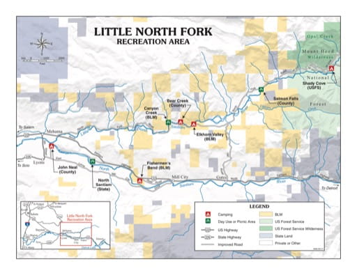 map of Little North Fork - Recreation Map