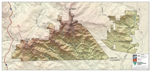map of Cascade-Siskiyou - Soda Mountain Wilderness