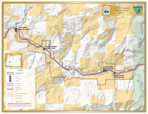 map of North Umpqua River - Visitor Map