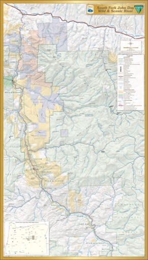 map of South Fork John Day River - Visitor Map